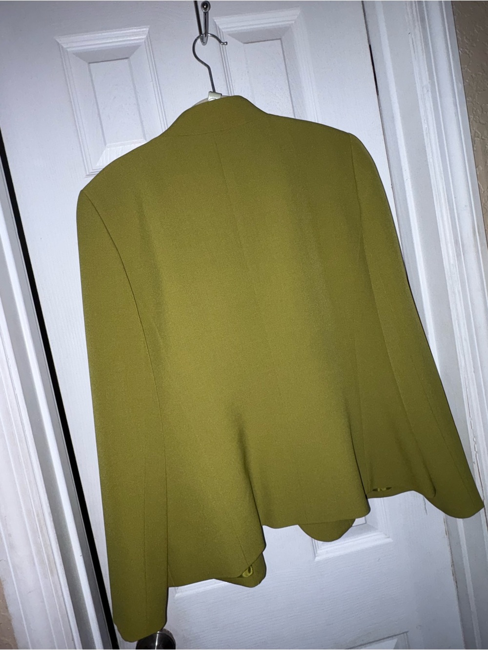 Kasper Olive Collarless Single-Button Blazer - Picture 4 of 7